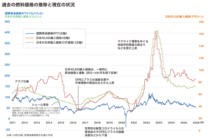 特に2022年に入って燃料費が大幅に値上がりしているが、燃料費が上がった主な原因は以下の３つだ。  ・脱炭素の促進による化石燃料への投資撤退 ・2022年ロシア・ウクライナ問題 ・急激な円安ドル高の進行  化石燃料を手掛ける企業や火力発電所からの投資撤退（ダイベストメント）、さらにロシアが西側諸国の経済制裁に反発し燃料の輸出を制限した結果、化石燃料の供給量が減少した。一方でコロナ禍からの景気回復に向けて世界的な需要量が増加しているため、燃料価格が高騰している。また急激な円安ドル高の進行も輸入価格高騰の一因だ。
