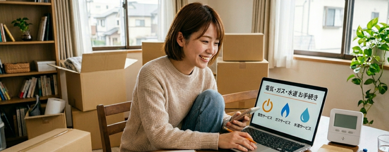 引っ越し時の電気・ガス・水道の手続きはどう進める?手順や注意点、節約方法をわかりやすく解説!